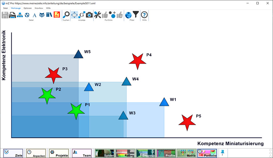 Skill-Diagramm, erstellt mit meineZIELE