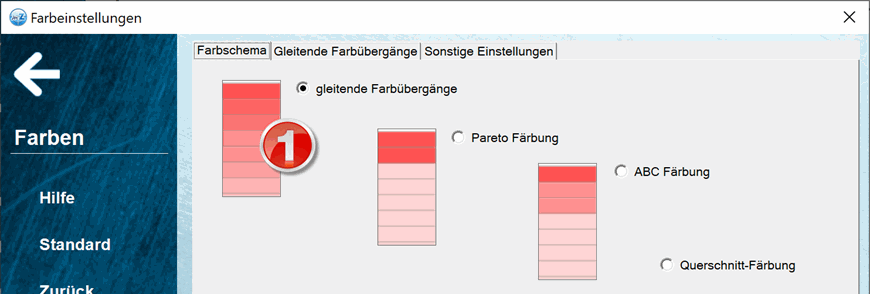 Farben einstellen Schema