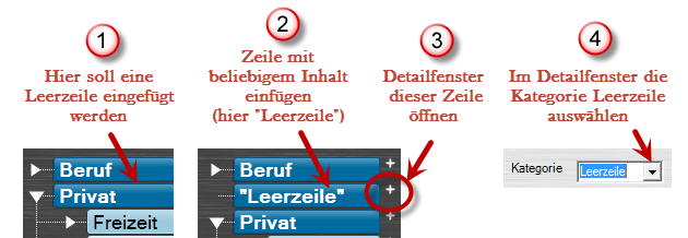 Leerzeile einfügen