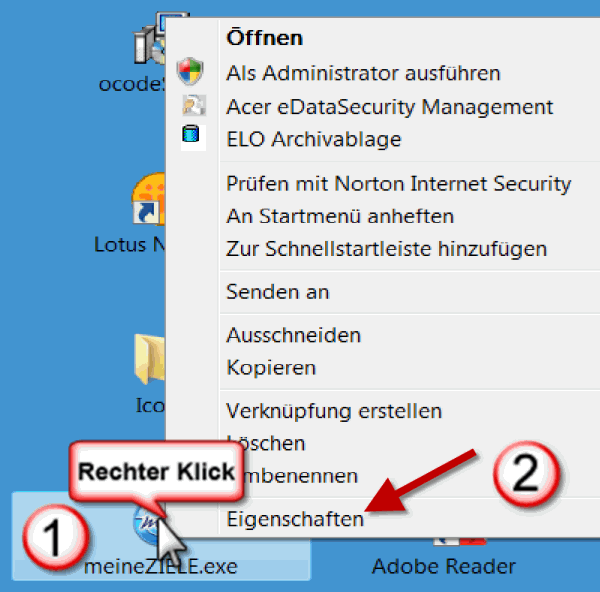 Datei-Eigenschaften öffnen